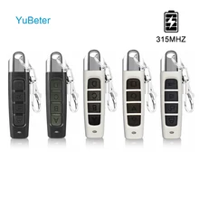 Yubeter 315mhz de controle remoto sem fio clonagem duplicador abcd 4 botão portão da garagem abridor porta controlador cópia elétrica chave do carro