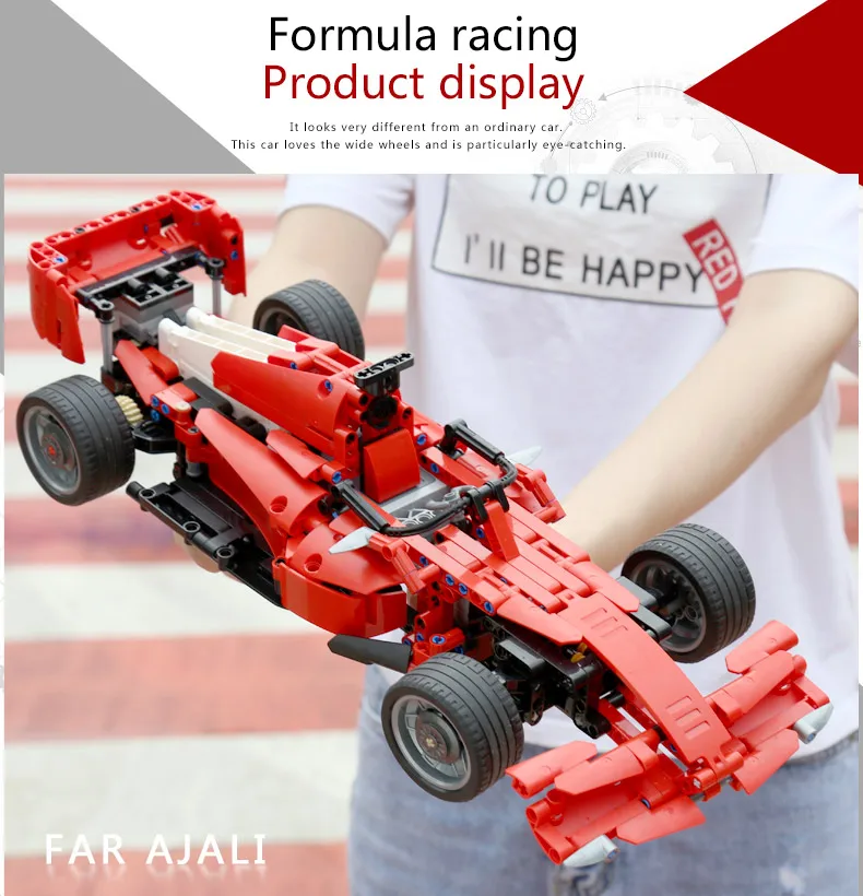 RC Technic DIY MOC 2,4 ГГц эксклюзивный Grand Prix Racer F1 формула гоночный автомобиль строительные блоки модели Кирпичи Классические детские игрушки подарок