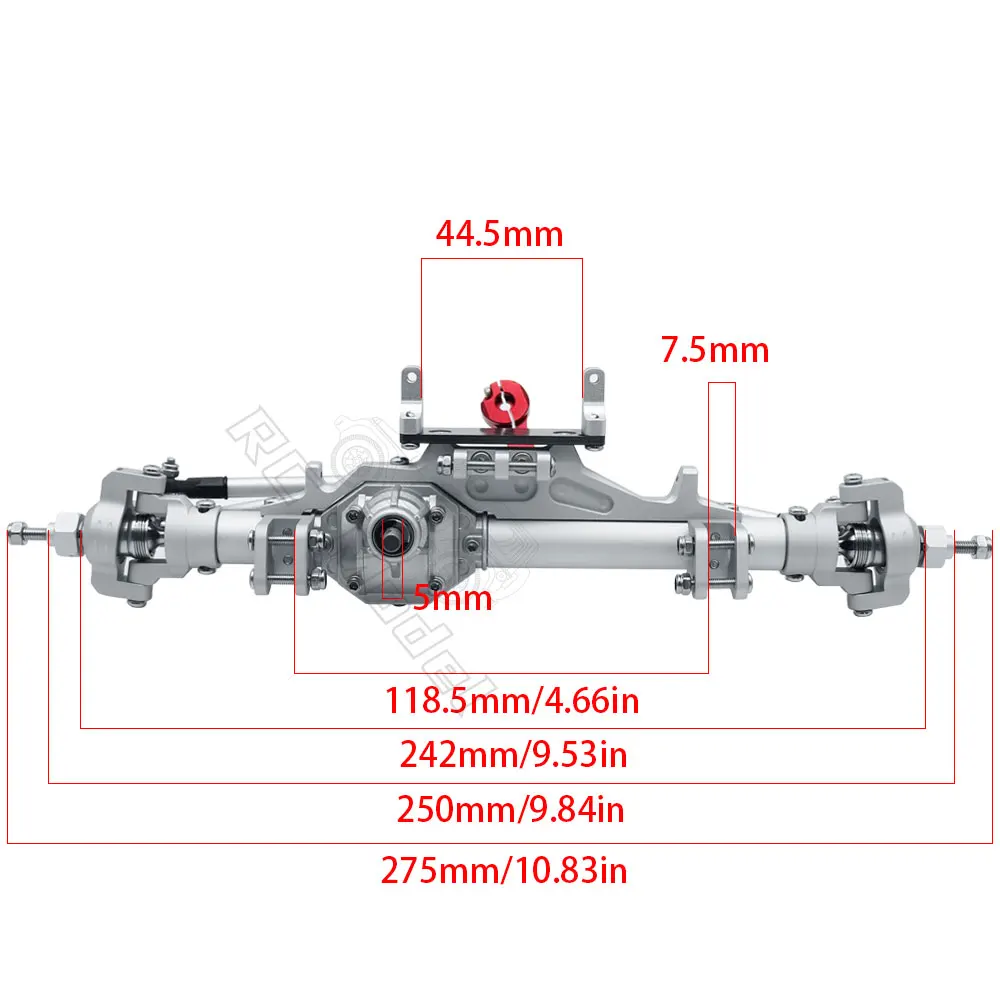 CNC 다이아몬드 모양 알루미늄 컴플리트 프론트 & 리어 액슬, 1/10 RC 크롤러 락 레이서 액시얼 레이스 90018 RR10 카프라 1.9 UTB