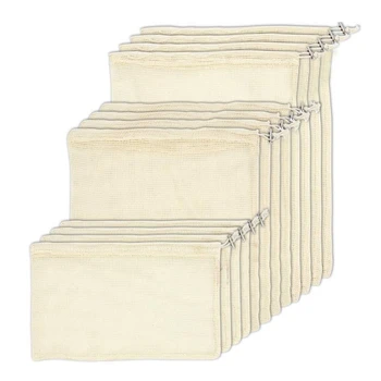 

Reusable Production Bags, Organic Cotton Mesh Bags for Grocery Shopping and Storage, Agricultural Products Can Be Packed, Machin