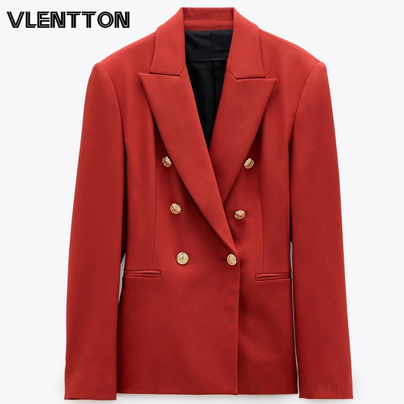 

Spring Autumn Red OL Work Office Blazer Coat Women Chic Button Solid Suit Jackets Female Outerwear Tops Elegant Blazers Feminino