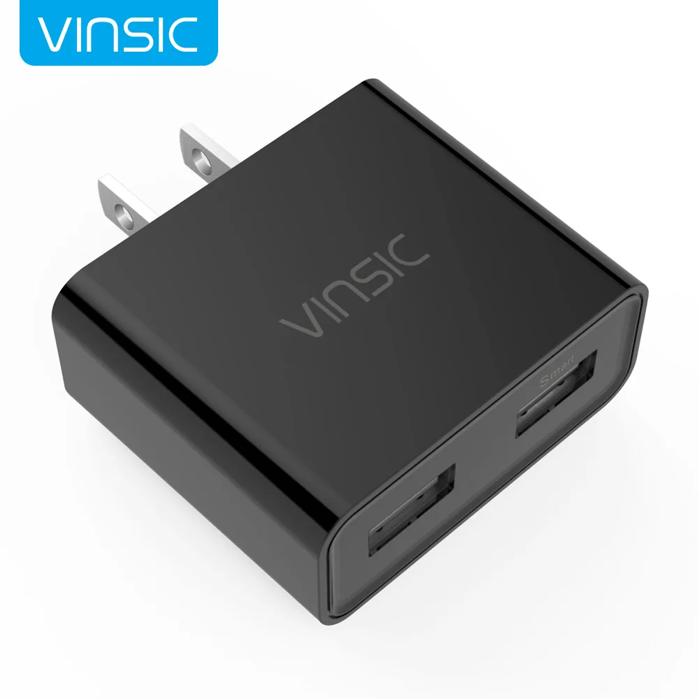 USB Charger Vinsic 12W Dual-Port Travel Adapter 5V 2.4A for iPhone X 8 7 6 Xiaomi US Plug Fast Wall |