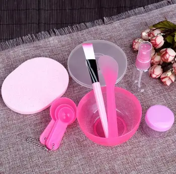 

10 in 1 Women DIY Beauty Facial Mask Facemask Mixing Tool Sets Bowl Spatula Brush Gauge 20ml Spray Bottle Cleaning Mat SN216