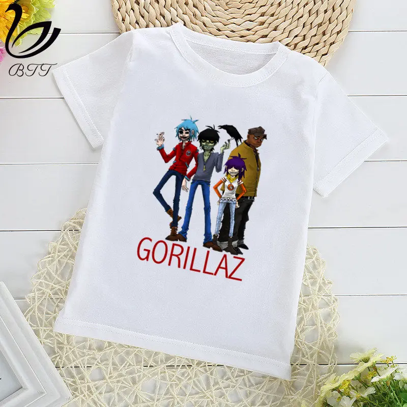 Gorillaz/рок-группа, чакахан, лапша, Мурдок, руссель, футболка с принтом Футболки для мальчиков детская футболка с короткими рукавами детская одежда