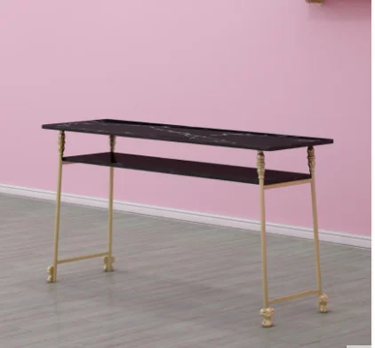 Gold black marble manicure table and chair single double table manicure shop and chair set combination