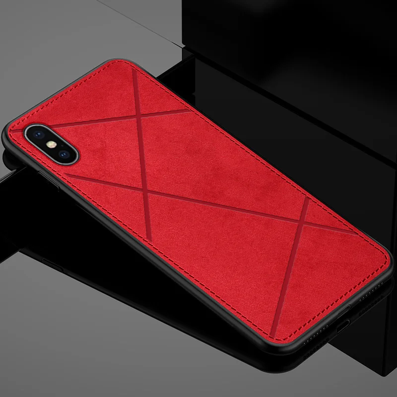 Чехол для iPhone xsmax xr x, чехол для iPhone 6, 6s, 7, 8 plus, задняя крышка, ударопрочный, тканевый, мягкий, tpu, xs max, 7 plus, 8 plus, корпус, capas - Цвет: red