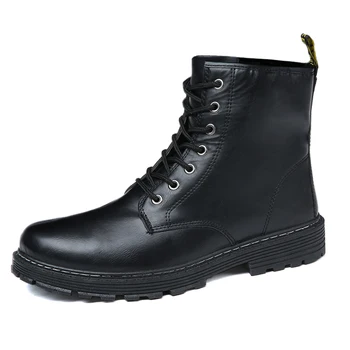 

New Winter Men Snow Boots Men Casual Shoes PU Leather British Style Fashion Ankle Boots For Men High Top Winter Men Boots NanX73