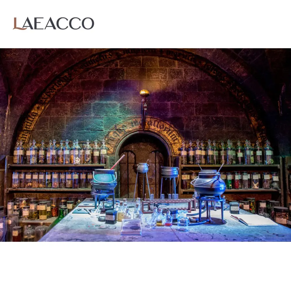 

Laeacco Old Vintage Stone Laboratory Tubes Chemical Back To School Interior Study Child Photo Background Photography Backdrops