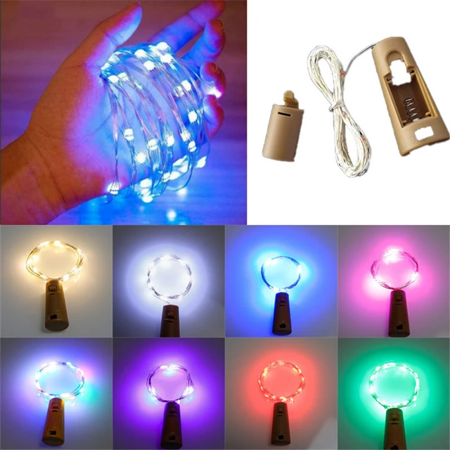 Guirxiété Lumineuse LED en Fil de Cuivre pour Bar, Bouteille de Vin, Liège,  Vacances, Décoration de Mariage, Noël, 2 Pièces - AliExpress