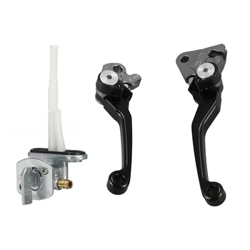

1 Pcs Fuel Tank Tap Switch Valve Petcock Pump & 2Pcs Motorcycle Brake Lever Handle Cnc Lever Handle