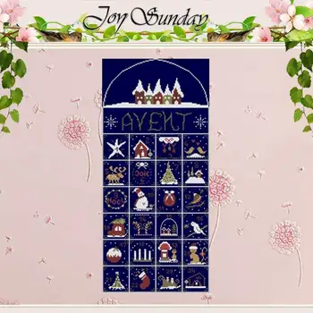 

Winter calendar patterns counted 11CT 14CT DIY Cross Stitch Sets wholesale Cross-stitch Kit Embroidery Needlework
