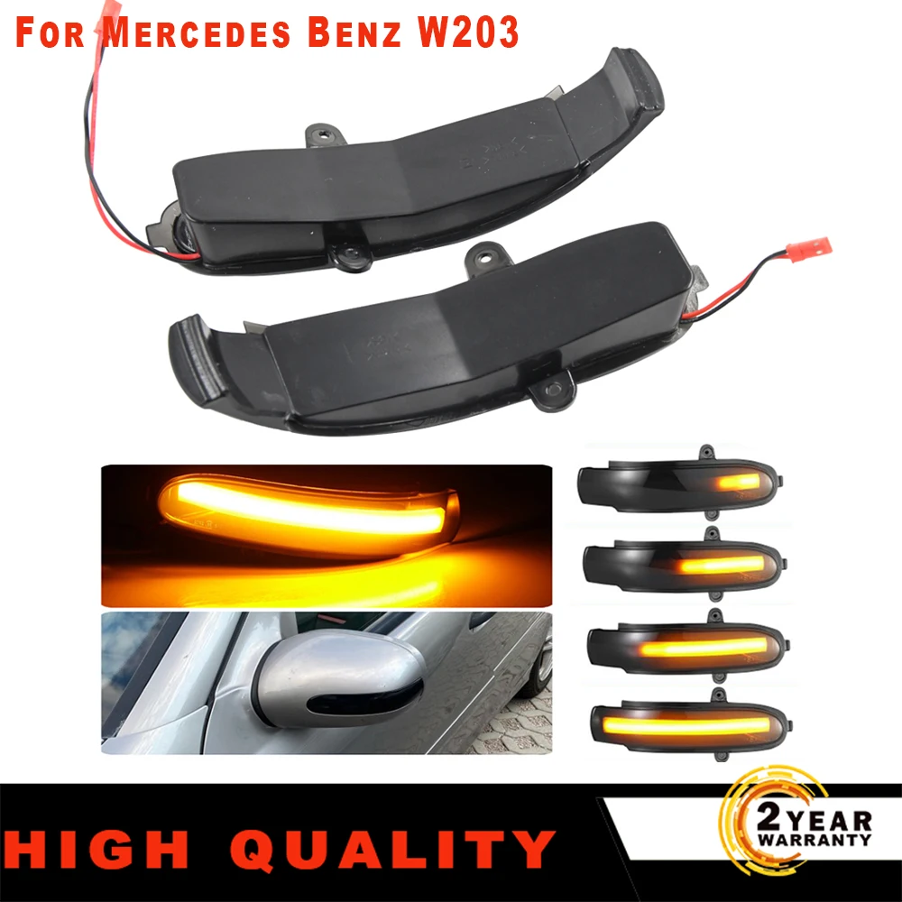

2 шт. для Mercedes Benz C Class W203 S203 CL203 2001-2007, динамический поворотный сигнал, Светодиодный Боковой зеркальный индикатор, последовасветильник свет