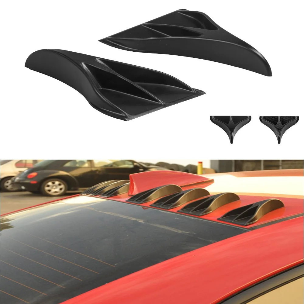 

7PCS Carbon Fiber Look Universal Vortex Generators Roof Shark Fins Spoiler Wing Kit for Car Truck SUV