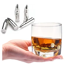 Многоразовые из нержавеющей стали пуля виски кубики льда из камня ледяной камень Прохладный ледник рок аккуратный напиток морозильник гель для вина Виски подарок