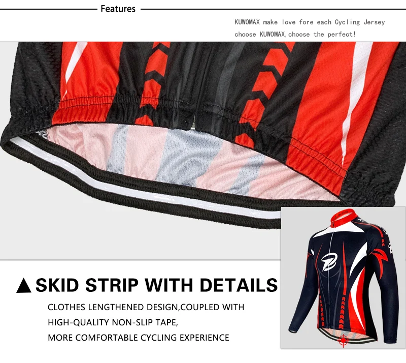 NEW Cycling Jerseys Set Cycling Clothing Long Sleeves Racing MTB Bicycle Suit Maillot Bike Clothing Ropa Ciclismo KUWOMAX