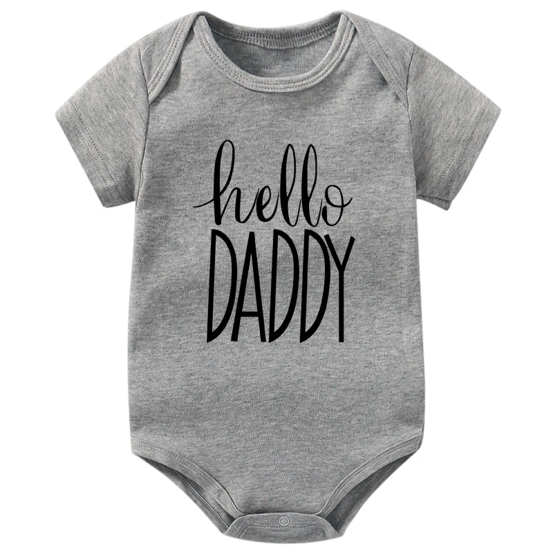 Hello Daddy Pregnancy Announcement Newborn Baby Bodysuits Cotton Baby Boys Girls Onesies Rompers Body Baby Outfits Clothes 4