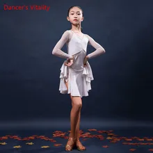 Одежда для занятий латинскими танцами; осенне-зимнее платье с длинными рукавами для девочек; Новая детская одежда для выступлений