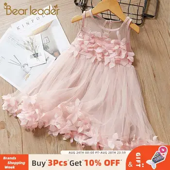 

Bear Leader Girls Dress New Summer Princess Dress Kids Girls Party Dress Floral Pink Kids Costume Children Clothing for 2 6Y