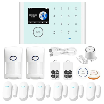 

CS118 Alarm System TUYA Wifi GSM GPRS Multilingual ligent Voice Home Alarm System Set (14Pcs)