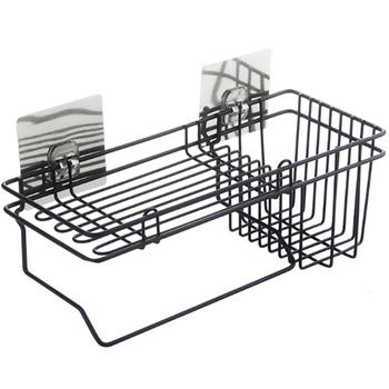 

Hot Sale Wrought Iron Kitchen Bathroom Rack Rag Drain Rack Household Non-Marking Sink Sink Basket Detergent Sponge Storage Rack