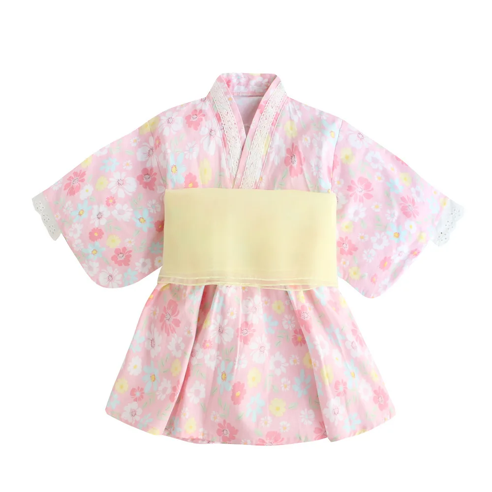 Baby Girl Rompers Japanese Style Kawaii Girls Floral Print Kimono Dress for  Kids costume Infant Yukata Asian Clothes|Dresses| - AliExpress