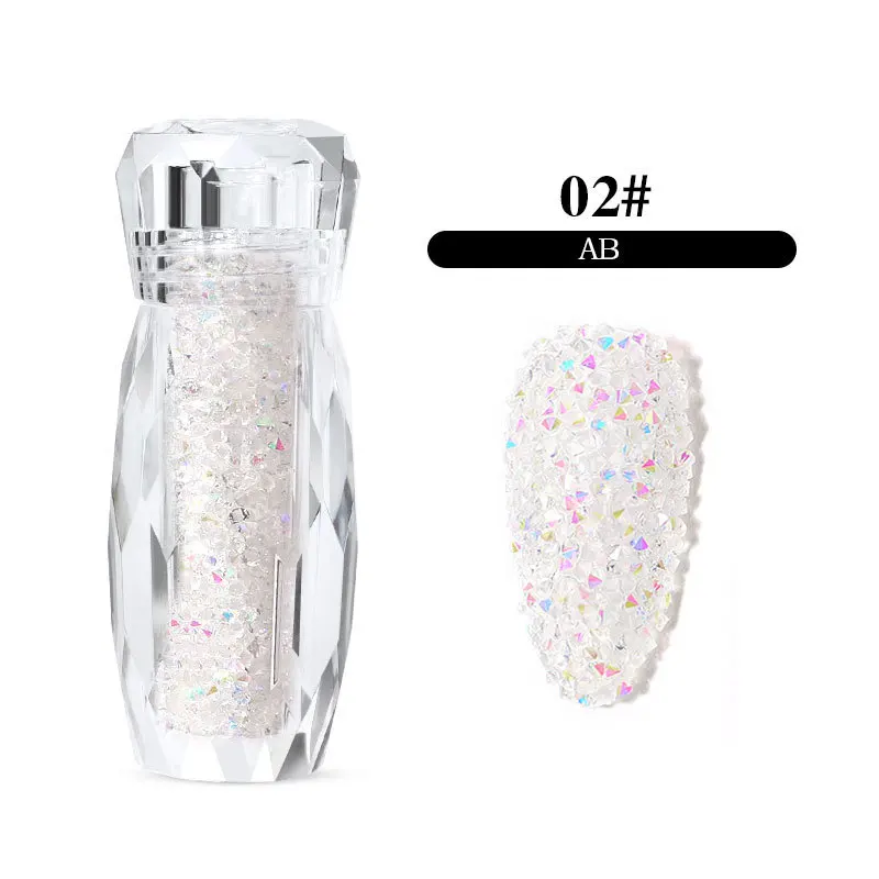 Glass Micro Mini Cut Glitter (1 of 2880PCS)-1.2mm (Clear AB, & Champagne)  Nail