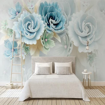 

3d wallpaper Elegant bouquet of blue roes wall mural decor