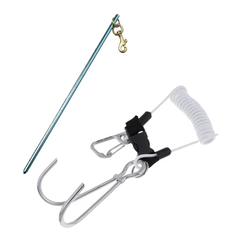 

Dual Reef Hook Spiral Coil Lanyard Carabiner Clip & Scuba Diving Pointers