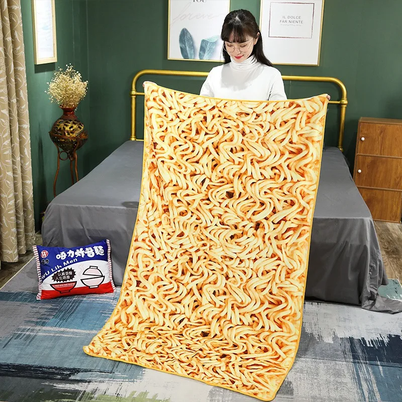 Simulation Instant Noodles Plush Pillow With Blanket Stuffed Braised Beef/Lao Tan Sauerkraut Beef/Fried Noodles Shin Ramen Gifts plush toys
