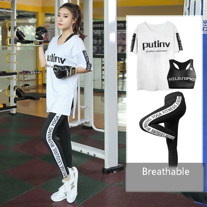 

Plus Size L-XXXXL Gym 3 Pieces Set Workout Clothes for Women Sports Bra /Top/Leggings Set Sports Wear Running Athletic Yoga Set
