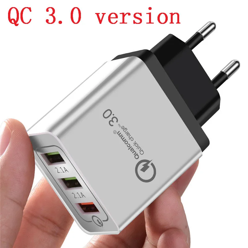 Универсальный 18 Вт USB QC 3,0 5 В/3.1A для Iphone X XS MAX 7 8 Plus, быстрое зарядное устройство для мобильного телефона, зарядка для Samsug S8 S9+ huawei Xiaomi - Тип штекера: QC3.0 Black