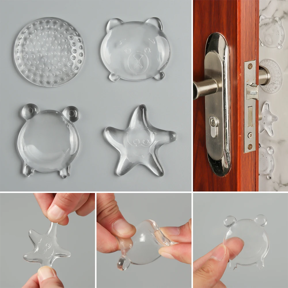 Door Stopper,Silicone Door Stopper,Door Stopper Bumpers 1PC Mute Door Stoppers Transparent Anti Collision Pads Safety Shock Absorber Door Handle Bumpers Waterable Wall Protectors