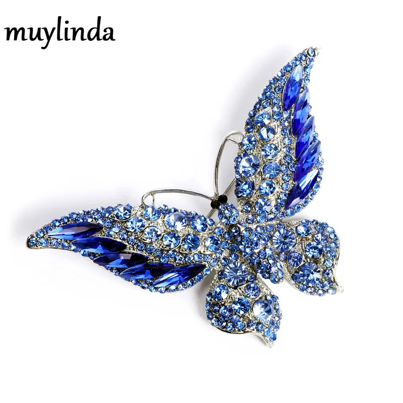 Muylinda Butterfly Brooch Luxury Crystal Pin Big Brooches For Women Party Banquet Rhinestone Pins Clothese Accessories