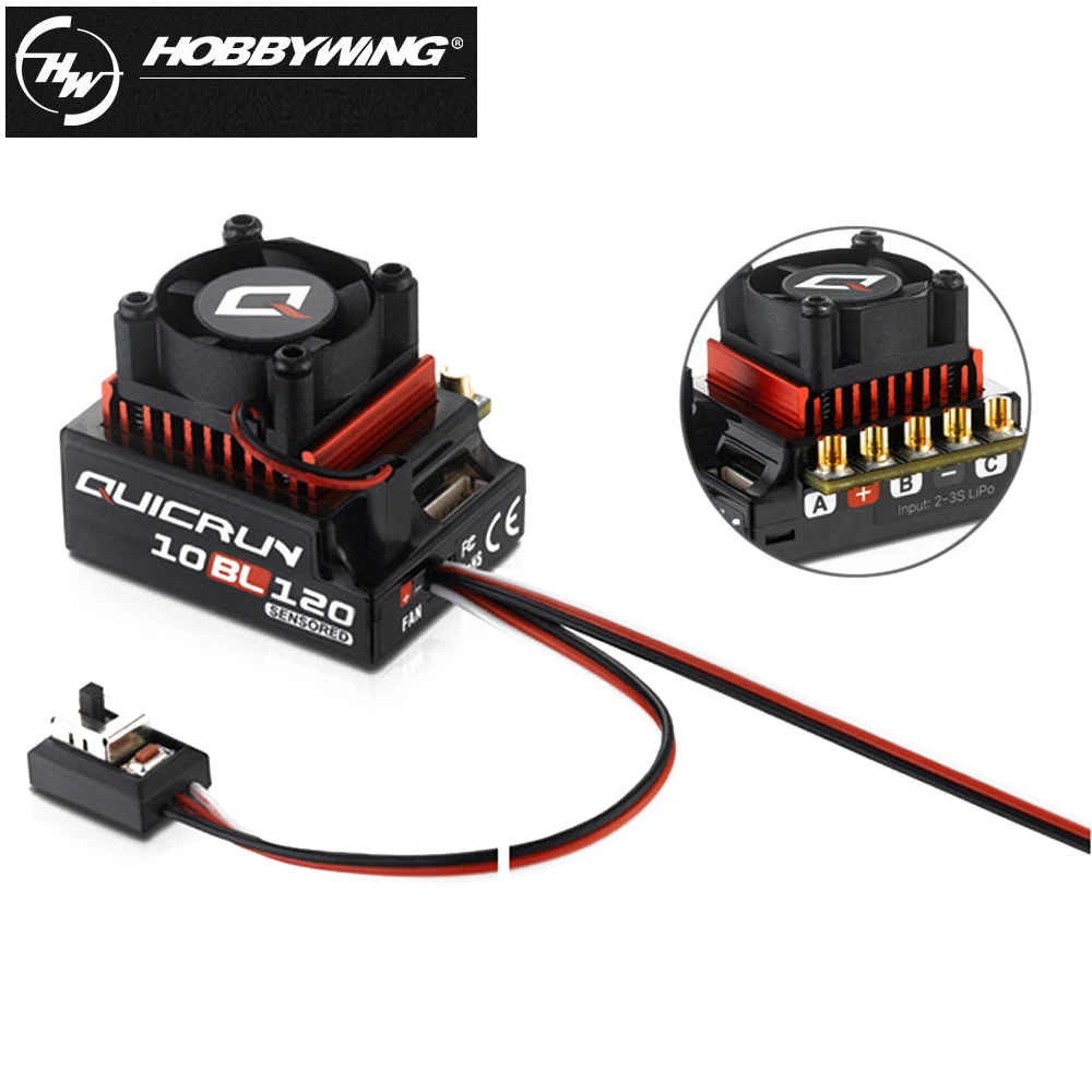 Бесщеточный контроллер скорости Hobbywing quirun 10BL120 120 А 2 3S для игрушек на