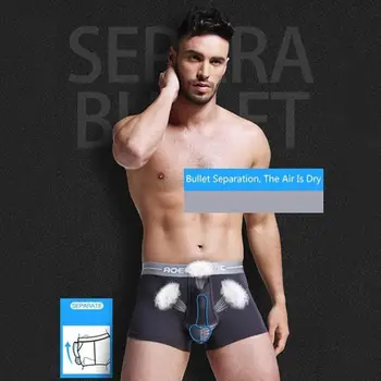 

Men’s Breathable Boxer Underwear Bullet Separation Scrotum Physiological Underpants Plus Size Men Breathable Boxer Free Shipping