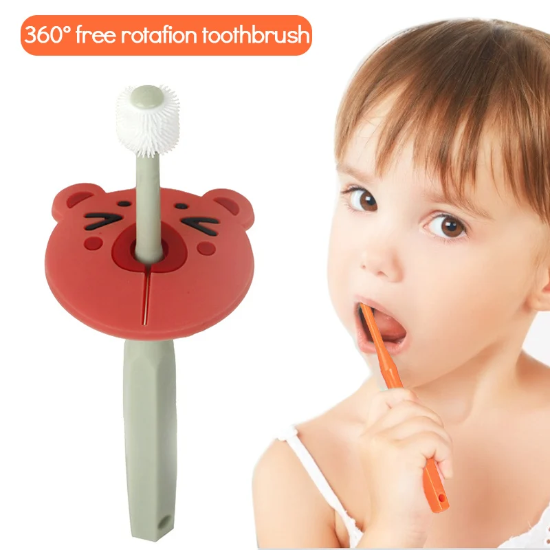 360 Degree Silicone Toothbrush For Children 1 3 Years Old Independent Anti Stuck Throat Baby
