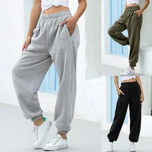 

Women Fall Loose Joggers Sweatpants Casual Female Wide Leg Trousers Gray Streetwear Plus Size New High Waist Black Soft Pants