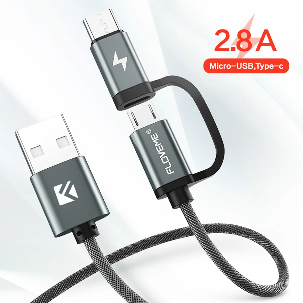 QC 3 0 USB кабель Micro Type C 2 в 1 для быстрой зарядки Samsung Galaxy S9 Note8 Huawei p20 Redmi note 5 pro |
