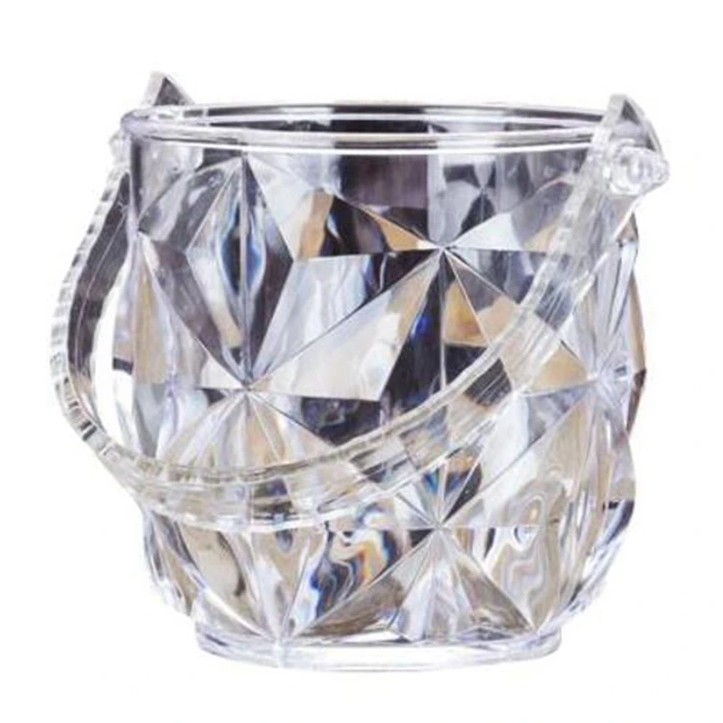 1 Pc Acrylic Bar Ice Bucket Two Handles Champagne Wine Spit Barrel Container Ktv Club Supplies | Дом и сад