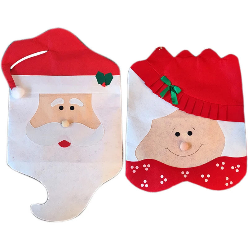 

Mr & Mrs Natal Santa Claus Chair Cover Christmas Kitchen Dinner Banquet Table Chair Covers Christmas Xmas Party Home Decoration