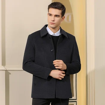 

Woolen Jacket Men's Autumn and Winter New Wrestling Lapel Casual Youth Jacket