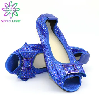 

New Arrival Shoes Woman Low Heel African Women Wedding Shoes Decorated with Rhinestone Latest Designer Shoes Women Luxury 2020