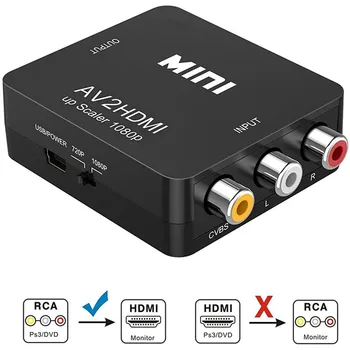 

Full HD Male To Female RCA AV TO HDMI Converter Adapter Mini Composite CVBS To HDMI AV2HDMI Audio Converter