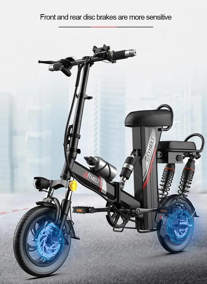 Daibot Electric Folding Bicycle 400W 48V Two Wheels Electric Bicycles With Removable Battery Mini 12 Inch Electric Scooter Bike (10)