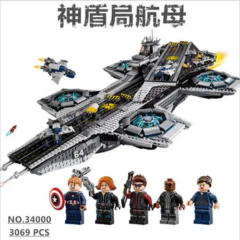 

Super Heroes 76042 Technic Legoings Marvels Avengers Aircraft Carrier Helicarrier Building Blocks Model Bricks Model Toy Gifts