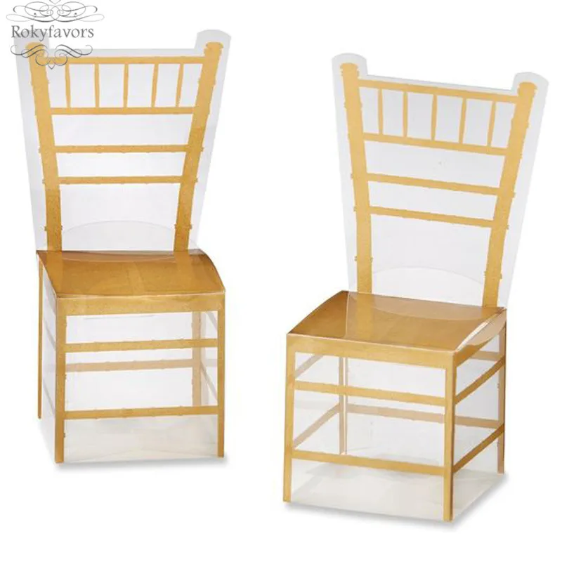 plastic gold chair favor box (6)