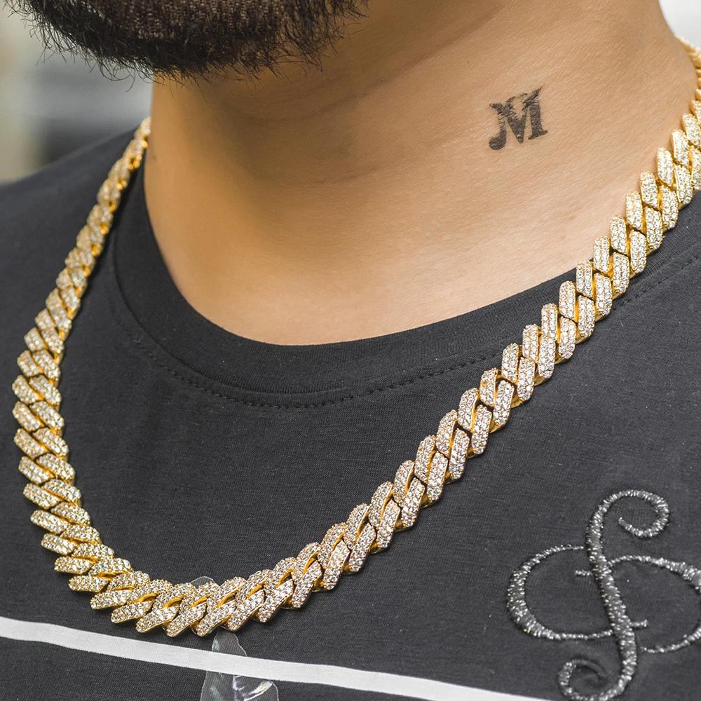 12mm Prong Cuban Link Choker Full Iced 