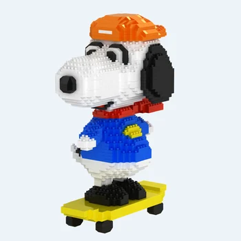 

Diamond Mini Blocks Cartoon Bule Snoopyedly Building Blocks DIY Figures Dog Brick Creative Toys for Children Christmas