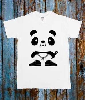 

RAP PANDA GANGSTER CUTE TEE CELEB T SHIRT TOP BLACK WHITE BLOGGER CARTOON