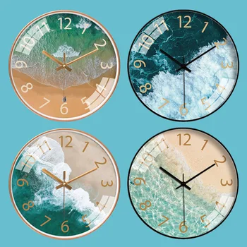 

Clock Hanging Clock Living Room Creative Sea Art Modern Simple Clock Silent Wall Clock Bedroom Living Room Home Decora